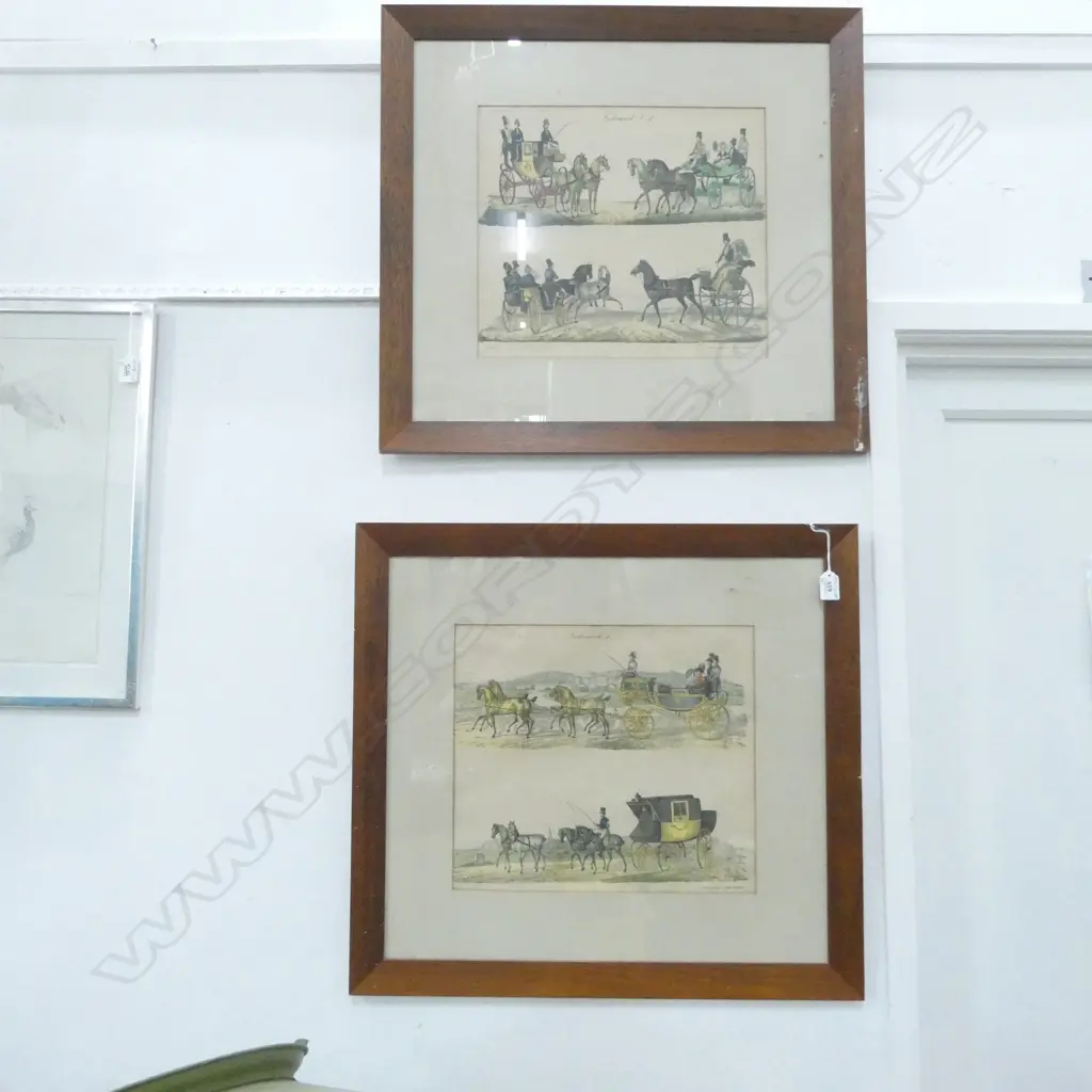 PR OLD FRAMED FUHRWERK PRINTS - NO 1 & 2 375 X 330MM Image 1++