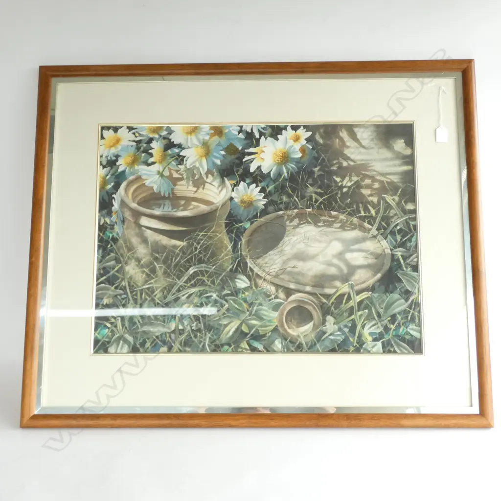 PAUL CONEY W/COLOUR/ACRYLIC GARDEN STILL LIFE 1989 500 X 690 MM Image 1++