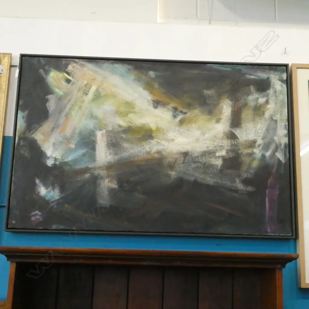 LAURENCE BERRY 'THERE'S THE HERO' ABSTRACT OIL '92 705x1100mm Image 1++
