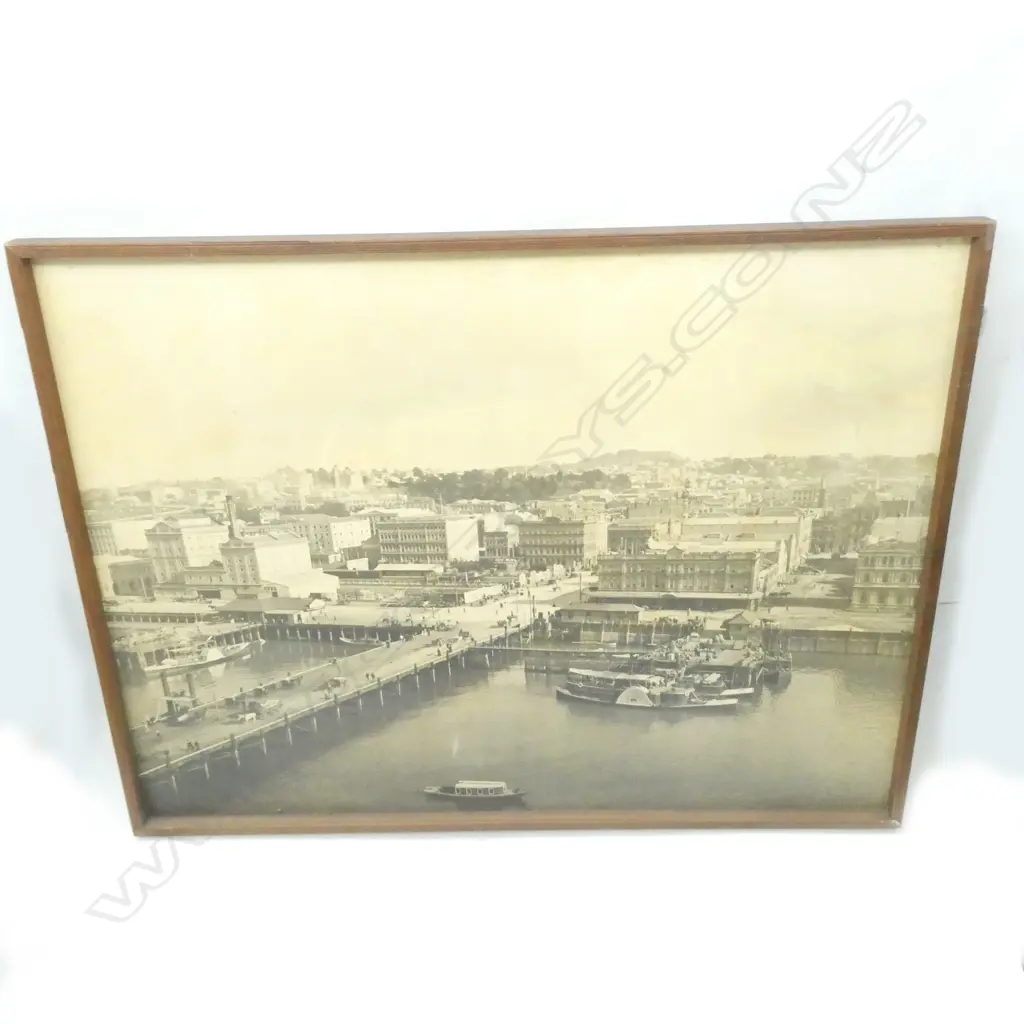 EARLY PHOTO OF AUCKLAND HARBOUR 695x915mm Image 1++