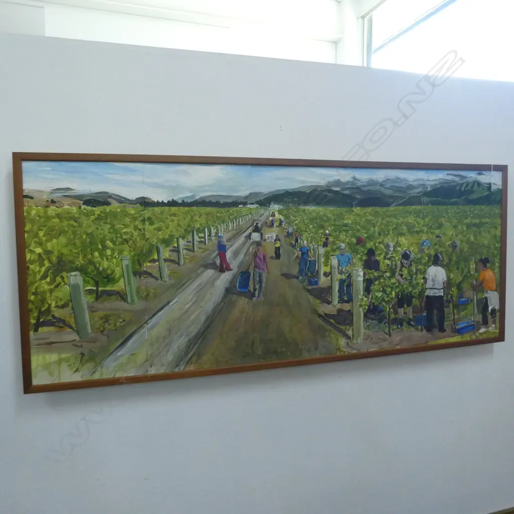 OIL ON BOARD - ERIC BRUN 'HARVEST AT RENWICK'  - 1500 X 575MM Image 1++