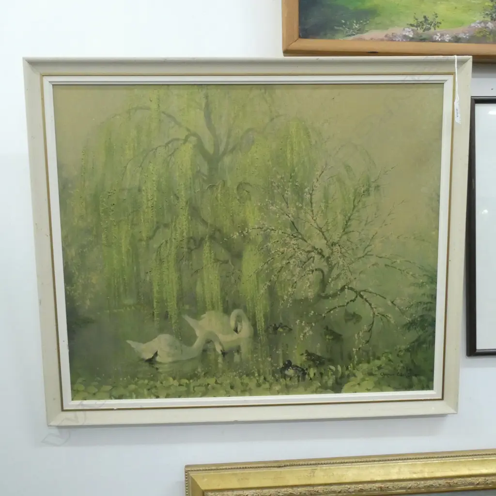 VERNON WARD - LAKESIDE IN SPRING FRAMED PRINT -  590 X 490MM Image 1++