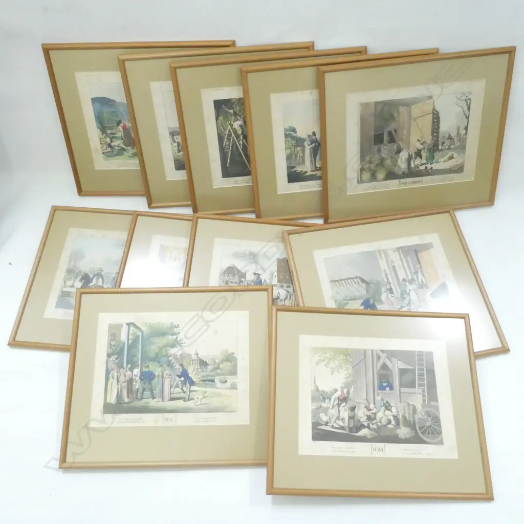 11 OLD PRINTS BY NUSSBIEGET JANUARY - NOVEMBER 240 X 185MM Image 1++