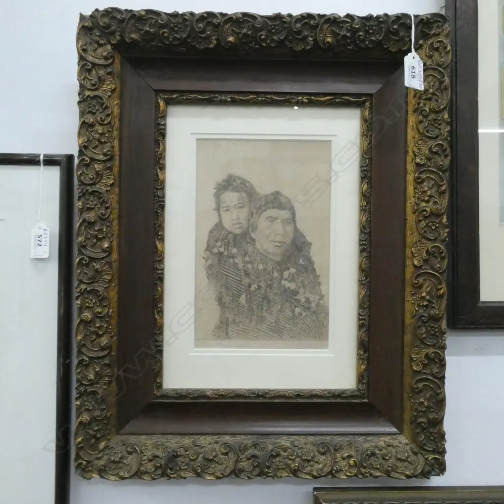 ROBERT F WAY WAHINE & CHILD 3/50 ETCHING... Image 1++