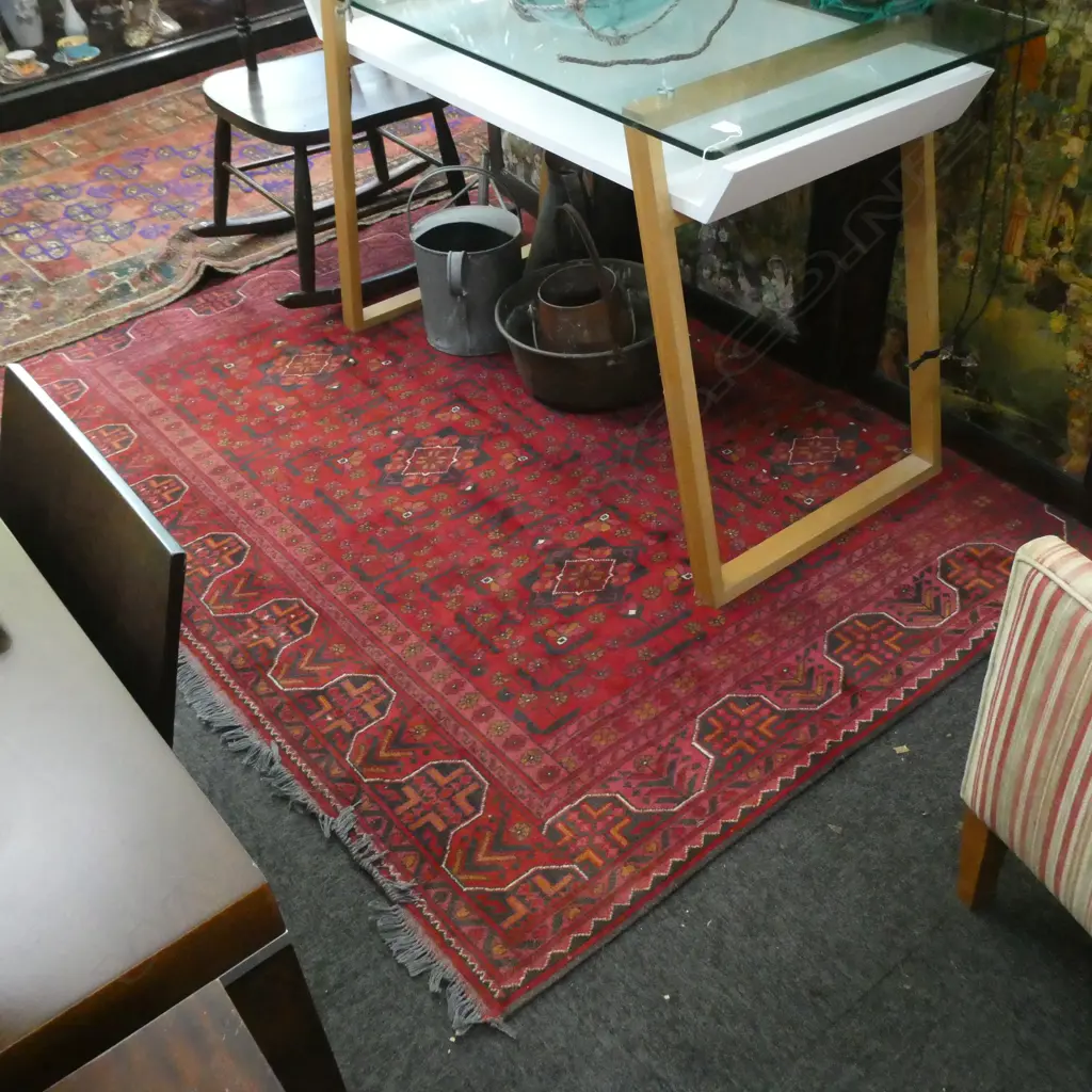 AFGHAN CARPET HAND KNOTTED ALL WOOL Image 1++