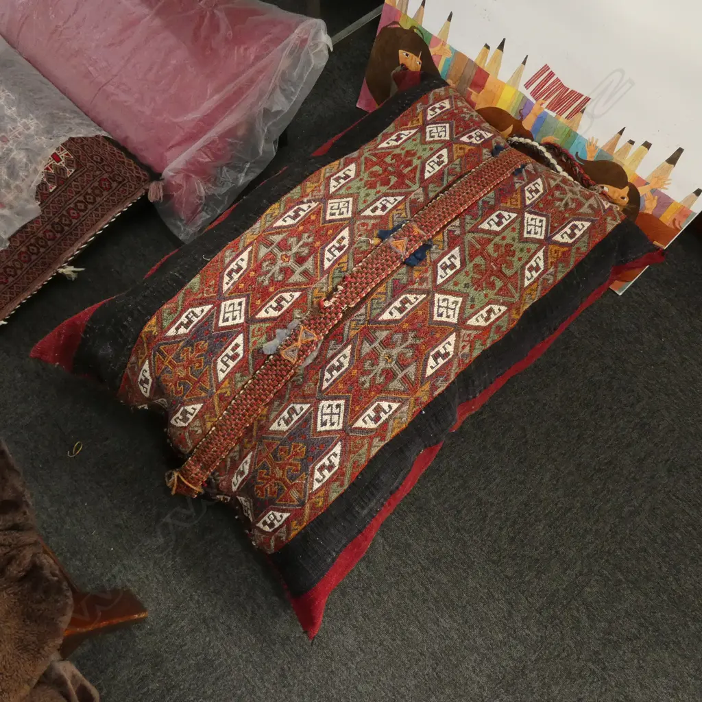 LARGE VINTAGE TURKISH KELIM CUSHION 1100X750MM Image 1++