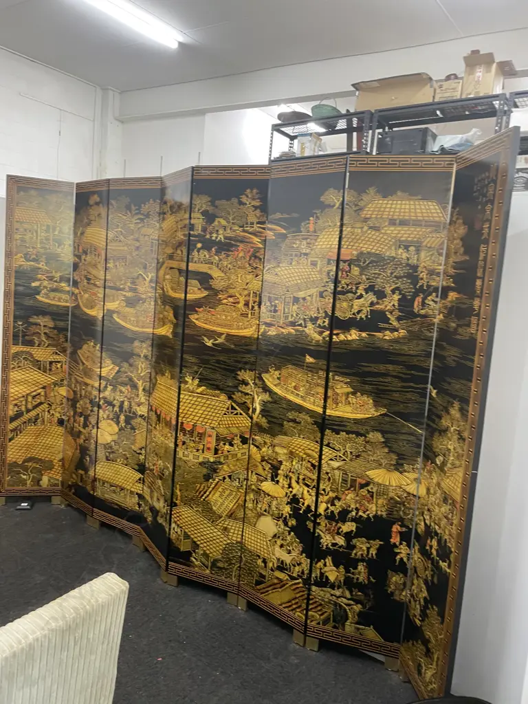 MODERN EIGHT PANEL CHINESE SCREEN PRINTED Image 1++