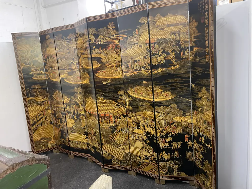 MODERN EIGHT PANEL CHINESE SCREEN PRINTED Image 1++