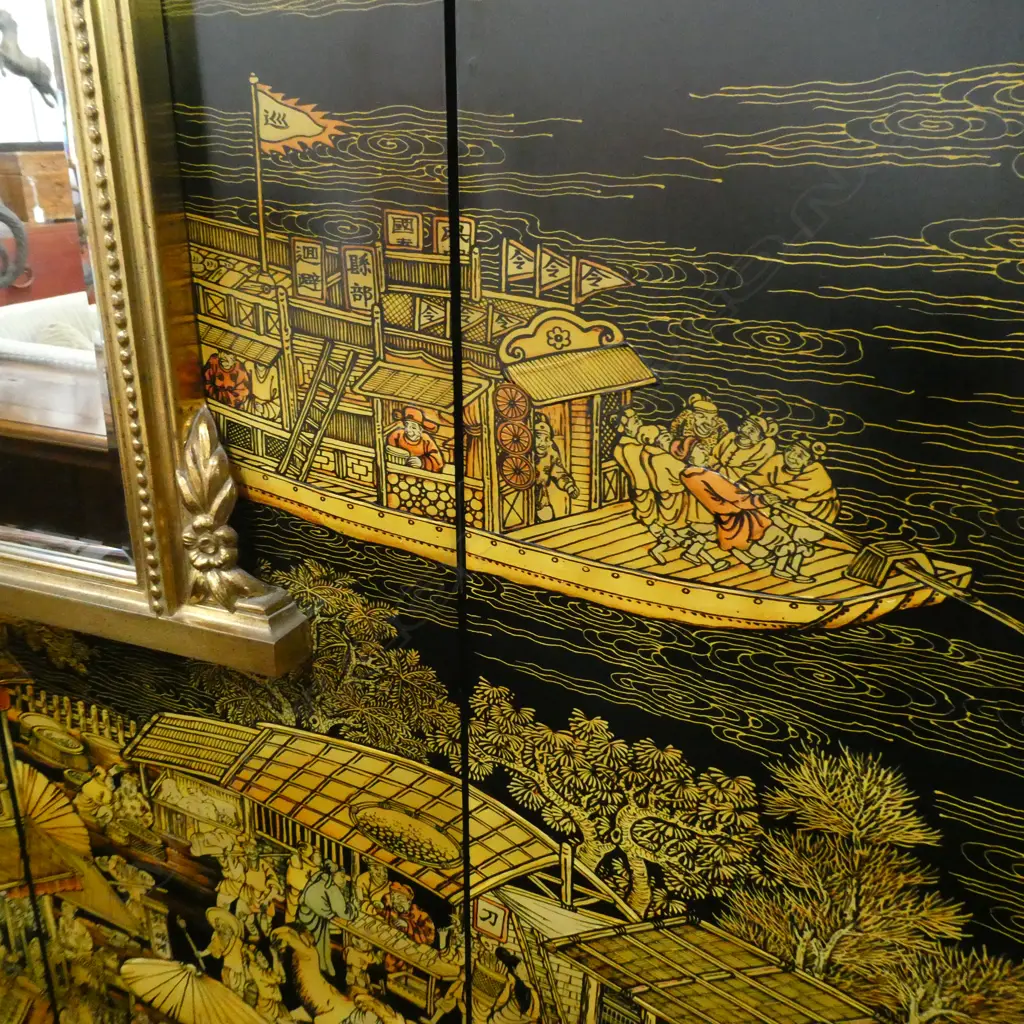 MODERN EIGHT PANEL CHINESE SCREEN PRINTED Image 1++