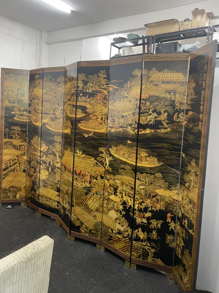 MODERN EIGHT PANEL CHINESE SCREEN PRINTED Image 1++