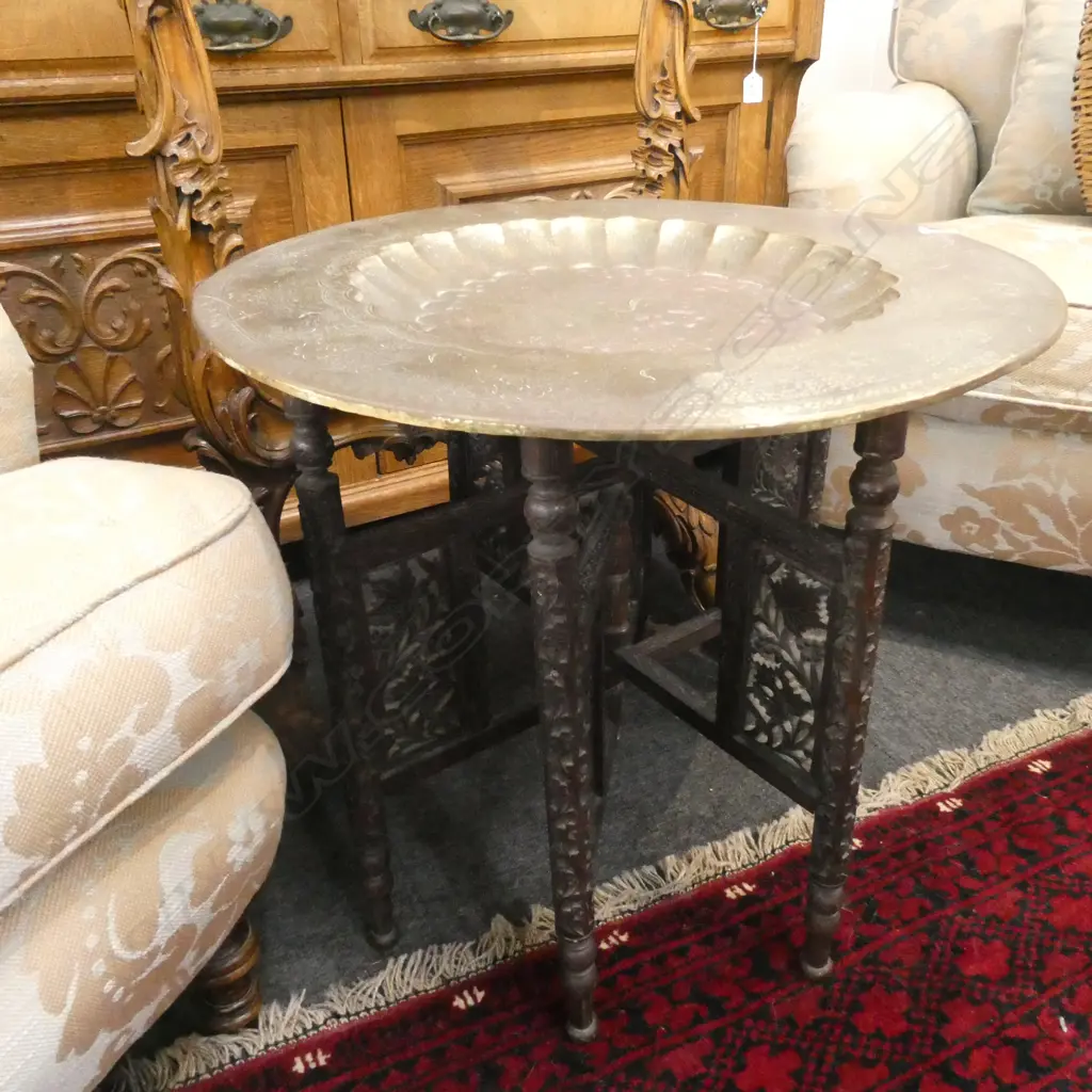 CHINESE BRASS TOP TABLE 590mm dia Image 1++