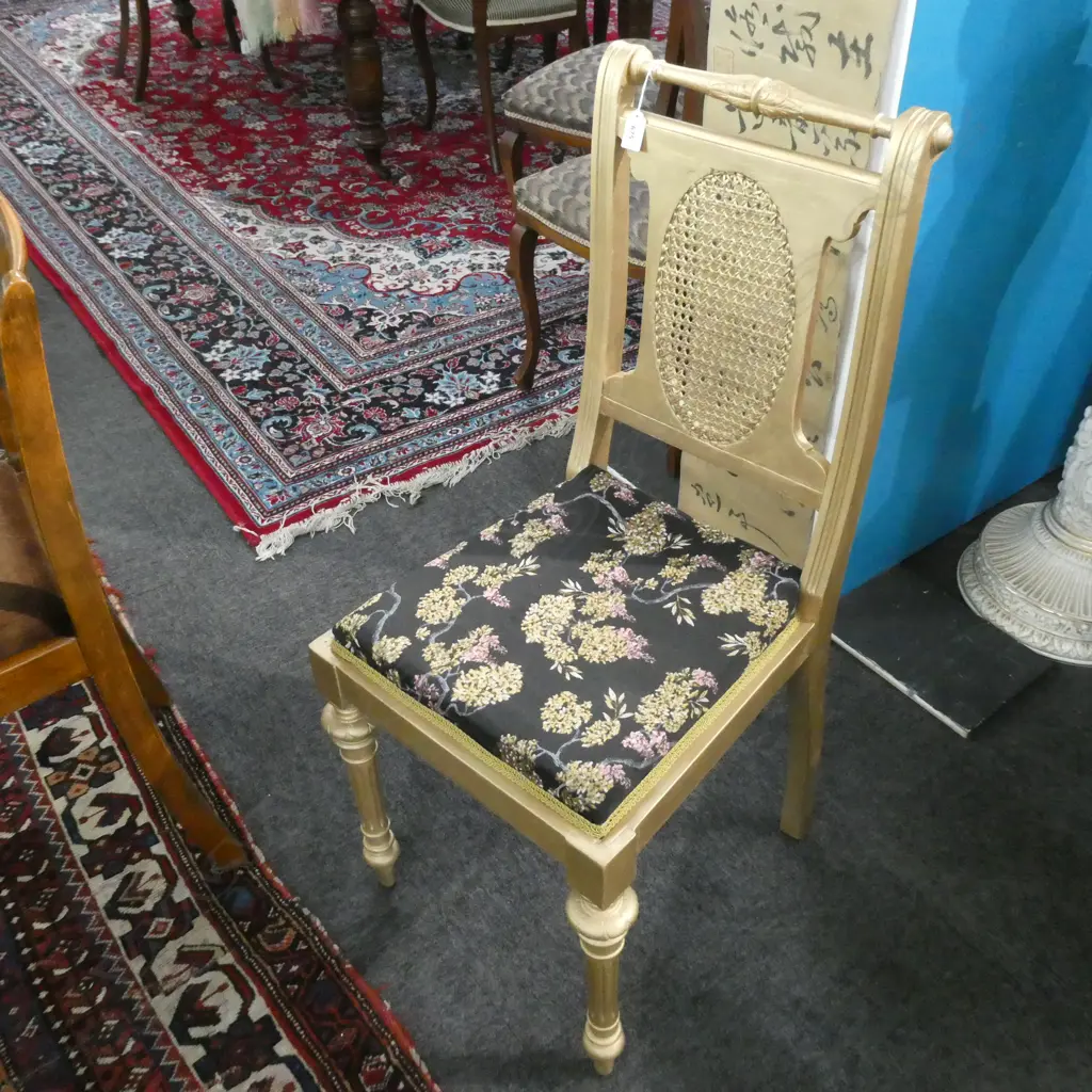 GOLD PAINTED EDWARDIAN CHAIR Image 1++
