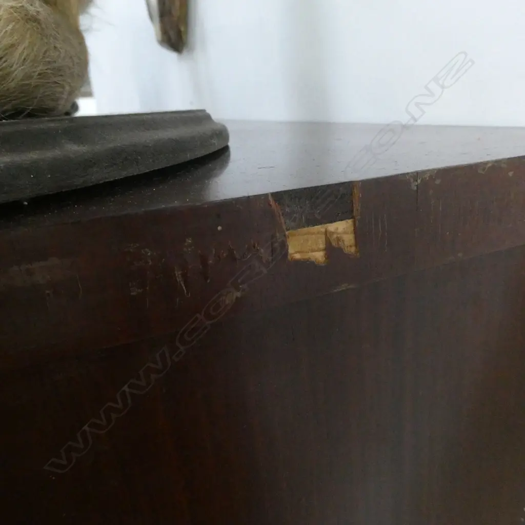 19TH MAHOGANY CHEST OF DRAWERS - 9 DRAWERS - LIGHT DAMAGE - H 1200MM W. 1300M Image 1++