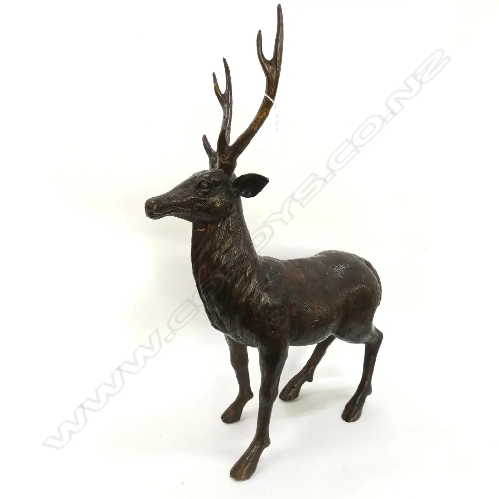 LGE BRONZE STAG DEER SCULPTURE H.885mm... Image 1++