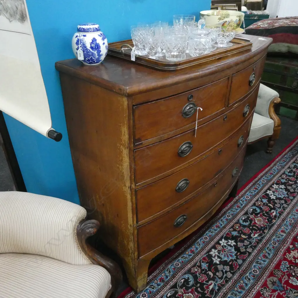 GEORGIAN MAHOGANY FIVE DRAWER CHEST 1020 x 480 x 1040mm Image 1++