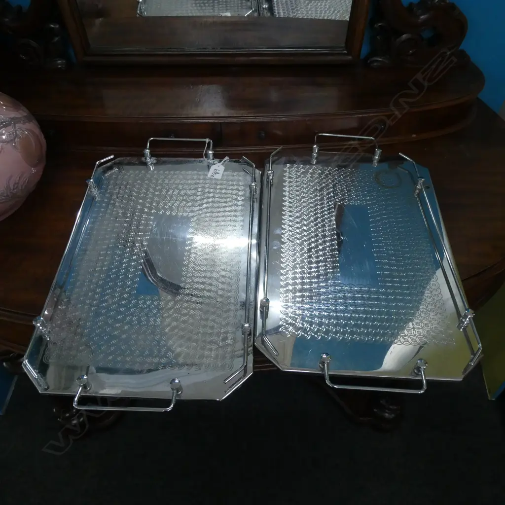 PR CHROME TRAYS -= WOODEN BASES - 495 X 295MM Image 1++