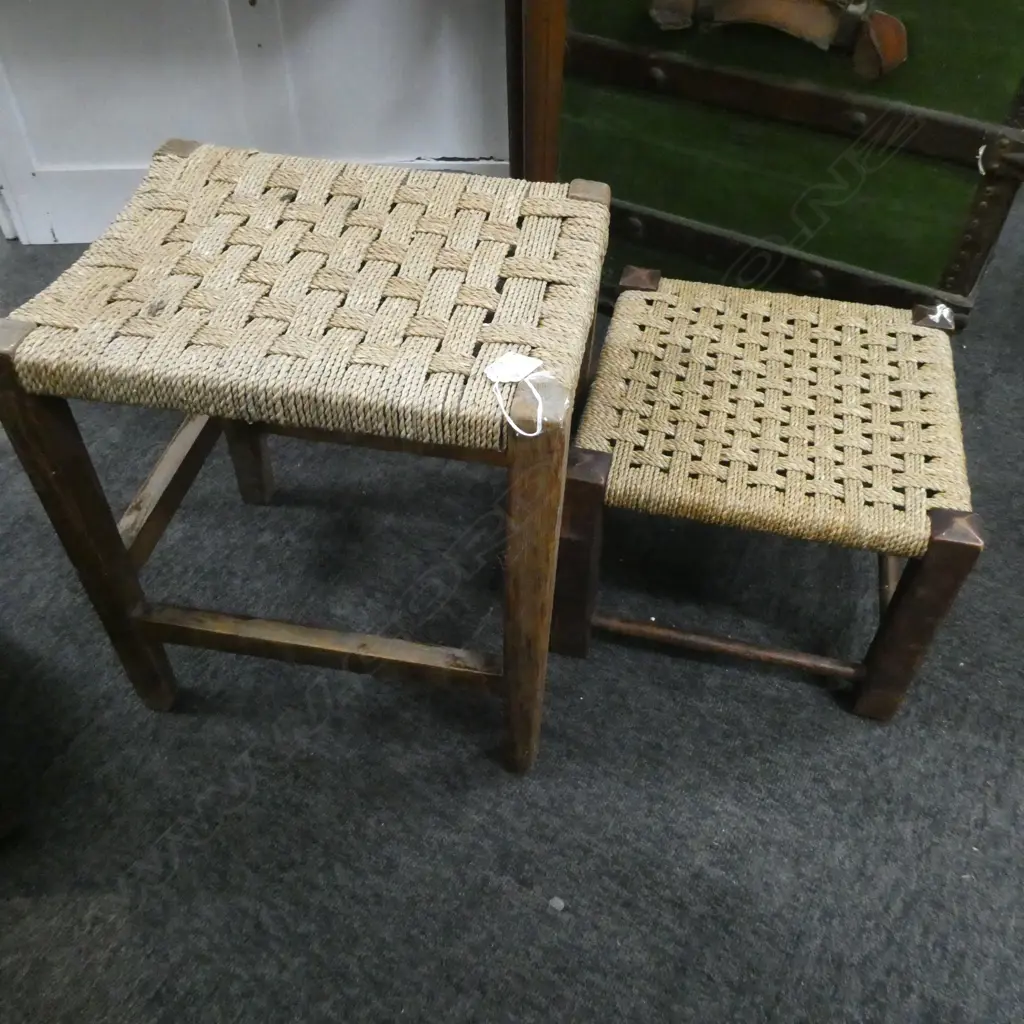 PR RUSTIC SEAGRASS LOW STOOLS OR FOOT STOOLS 370 X 280 X 280MM Image 1++
