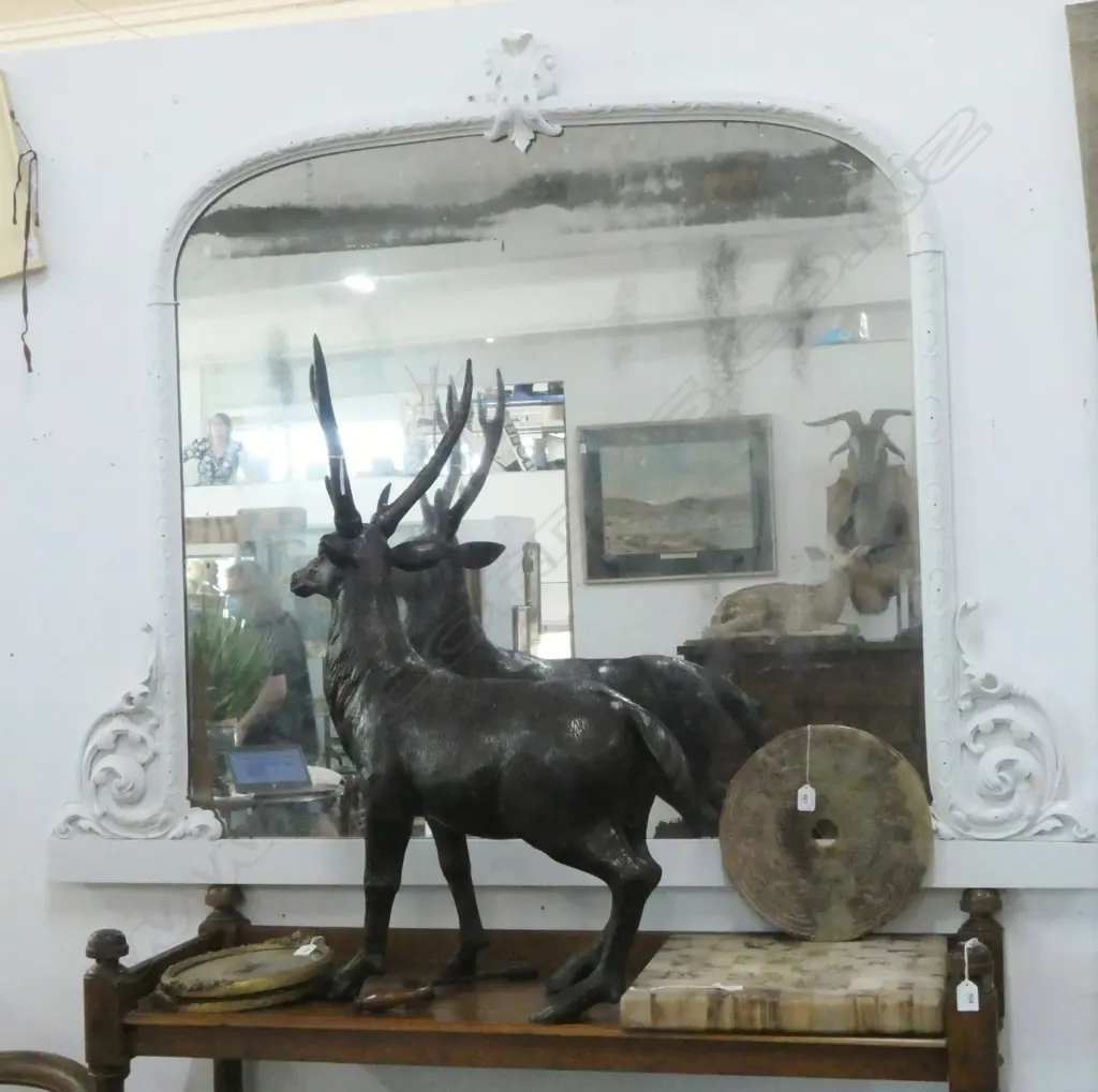 LARGE VICTORIAN PAINTED OVER MANTEL MIRROR 1540 X 1350mm Image 1++