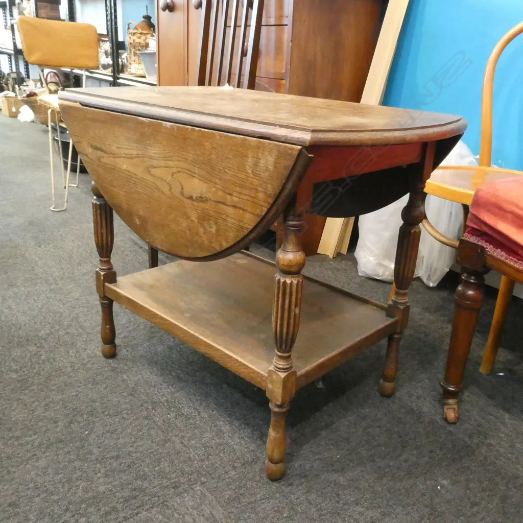 OAK TEA TROLLEY W. 760MM - NO WHEELS Image 1++