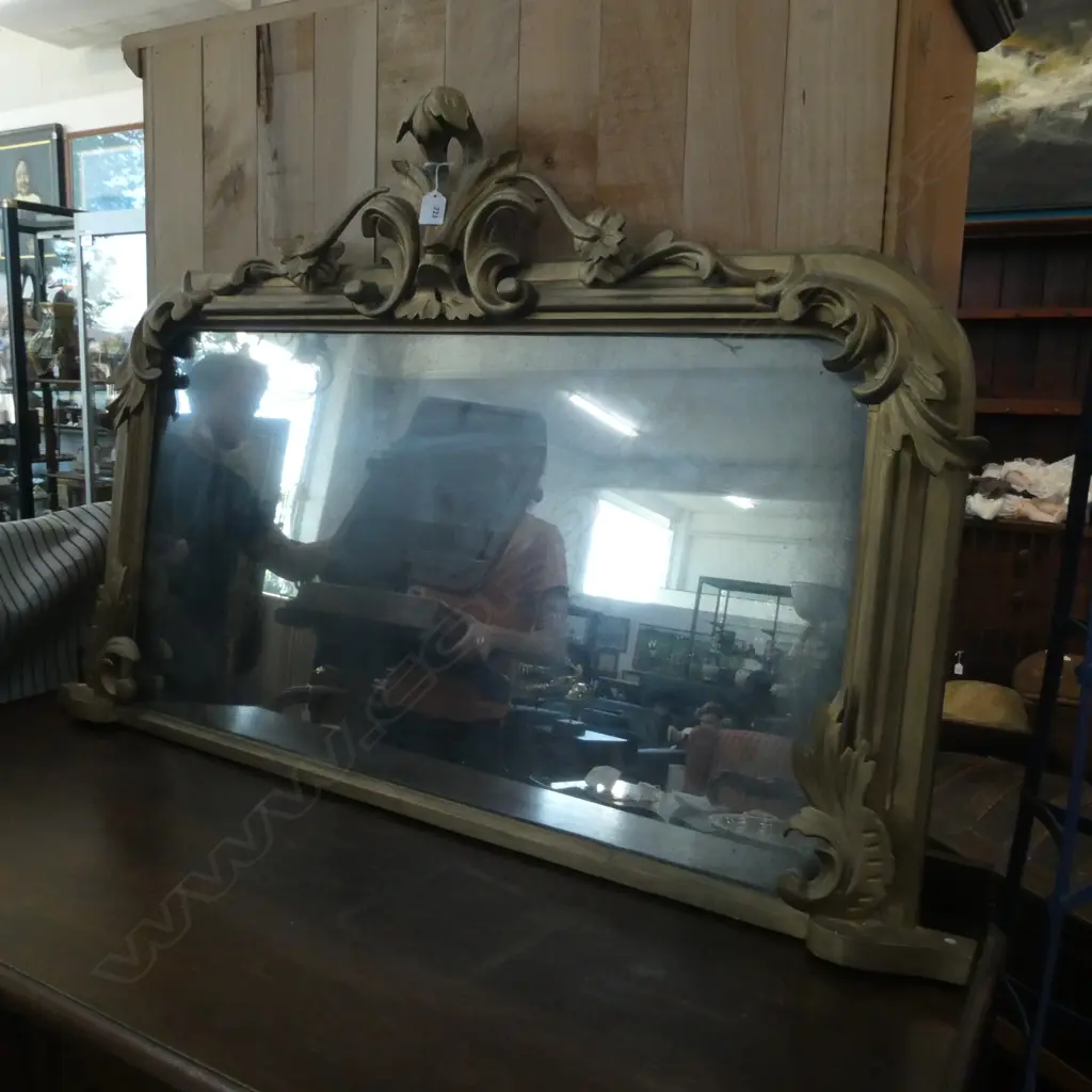 GILT FRAMED OVER MANTLE MIRROR AF Image 1++