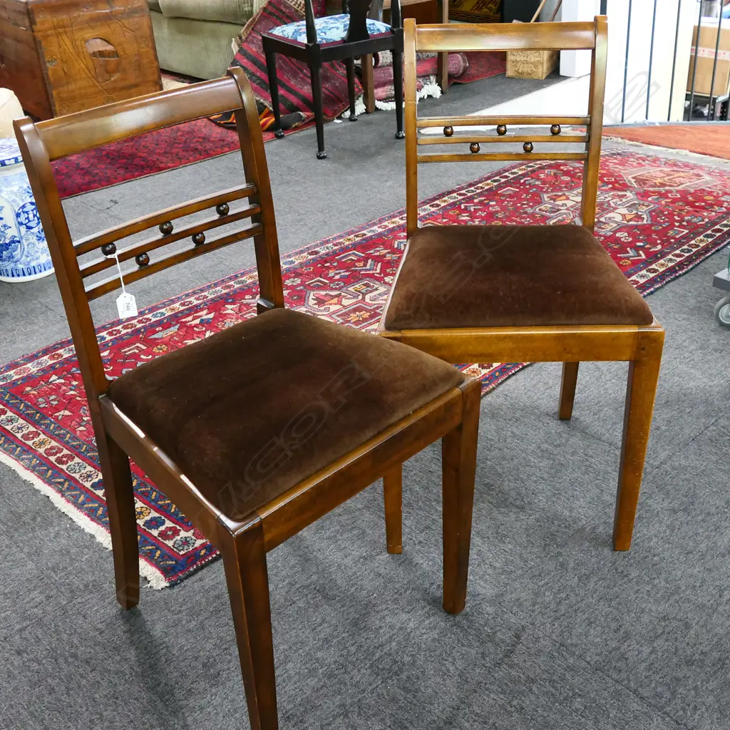 PR SOUTHLAND BEECH REGENCY-STYLE CHAIRS, FINE SPINDLE BACKS & BALL DESIGN Image 1++