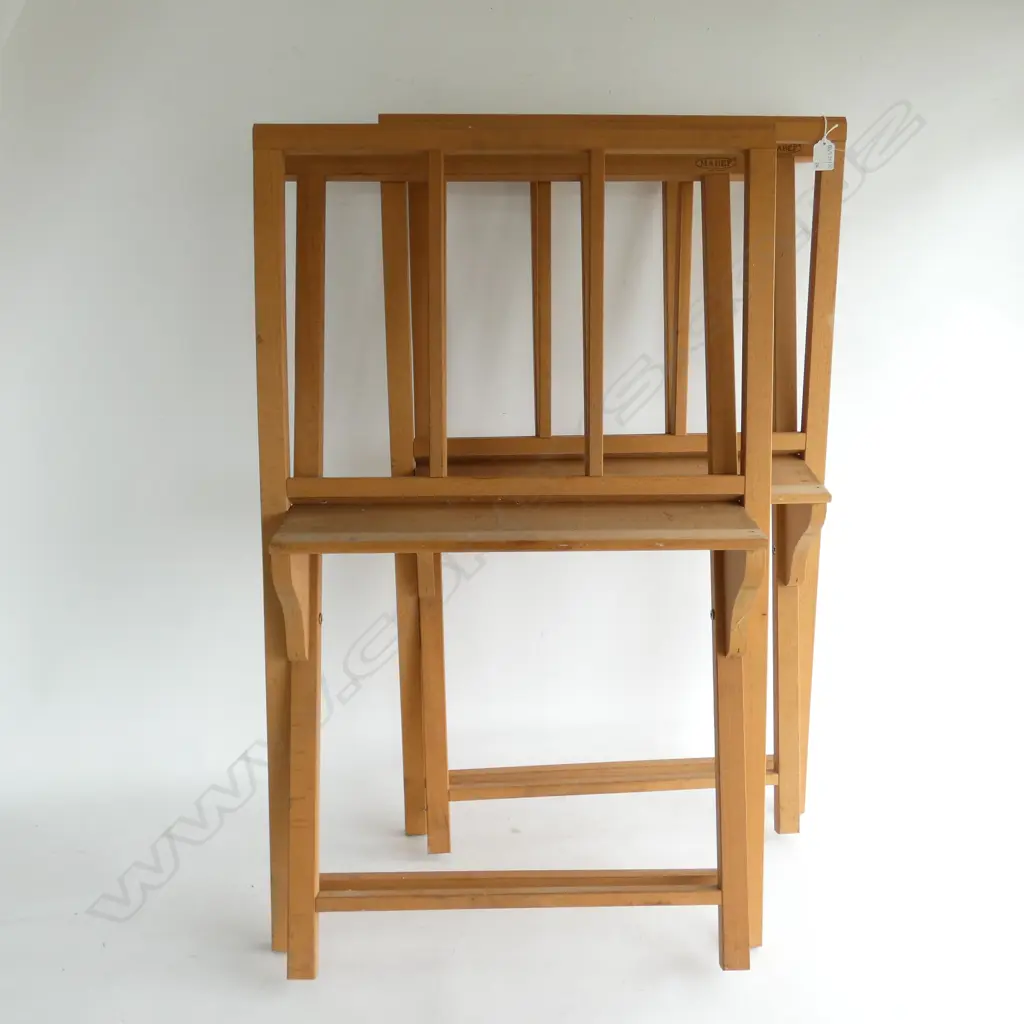 TWO MABEF BROWSER BEECH ART STANDS... Image 1++