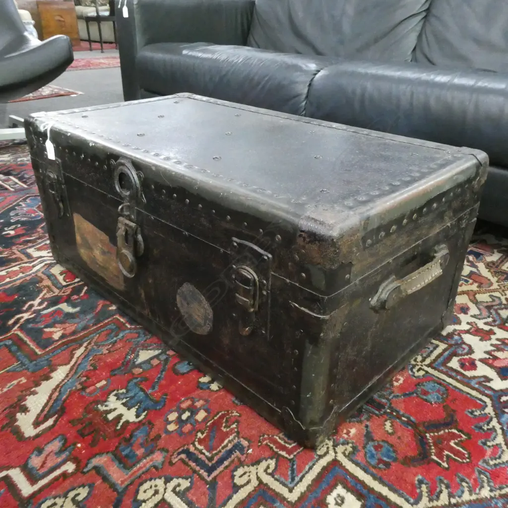 EARLY 20TH CENTURY TRAVEL TRUNK L. 780MM Image 1++