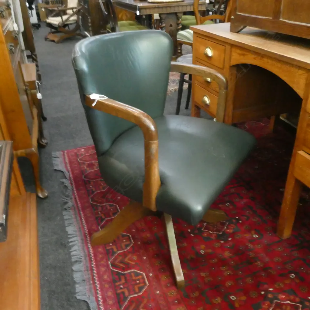 VINTAGE LEATHER 50S DESK CHAIR Image 1++
