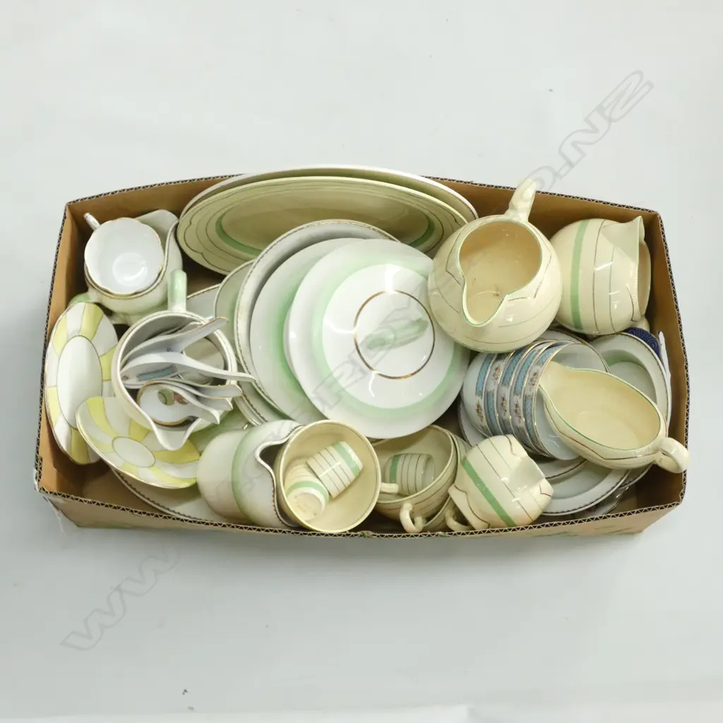 BOX LOT DECO DINNERWARE INCL. CLARICE CLIFF ETC Image 1++