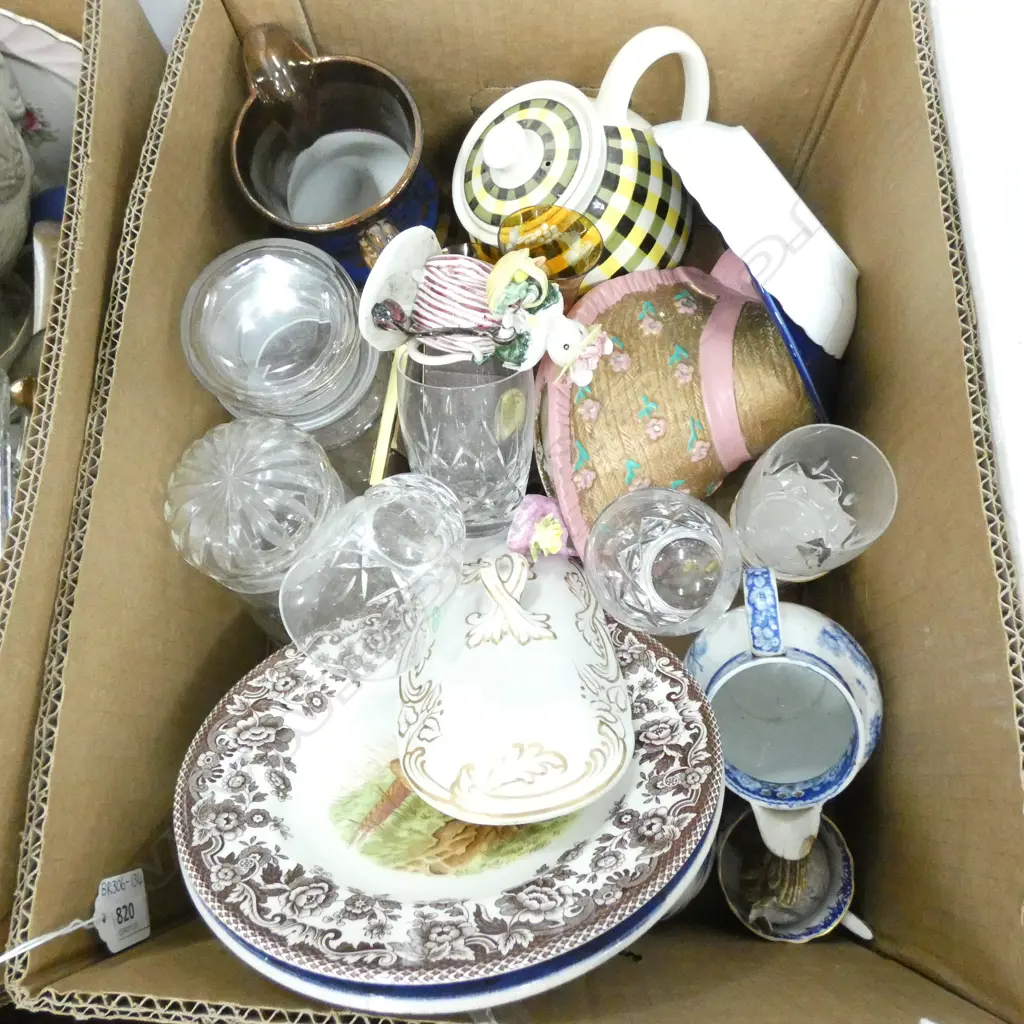 BOX LOT MISC. CHINA & GLASS ETC.. Image 1++