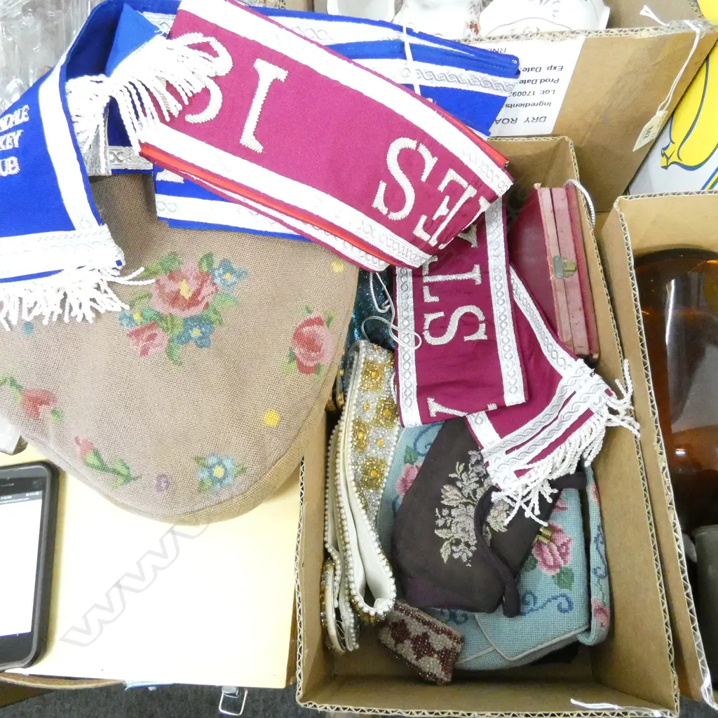 BOX MISC. BEAD ENCRUSTED BELT / SMALL BAGS / SILK JOCKEY SASHES ETC. Image 1++