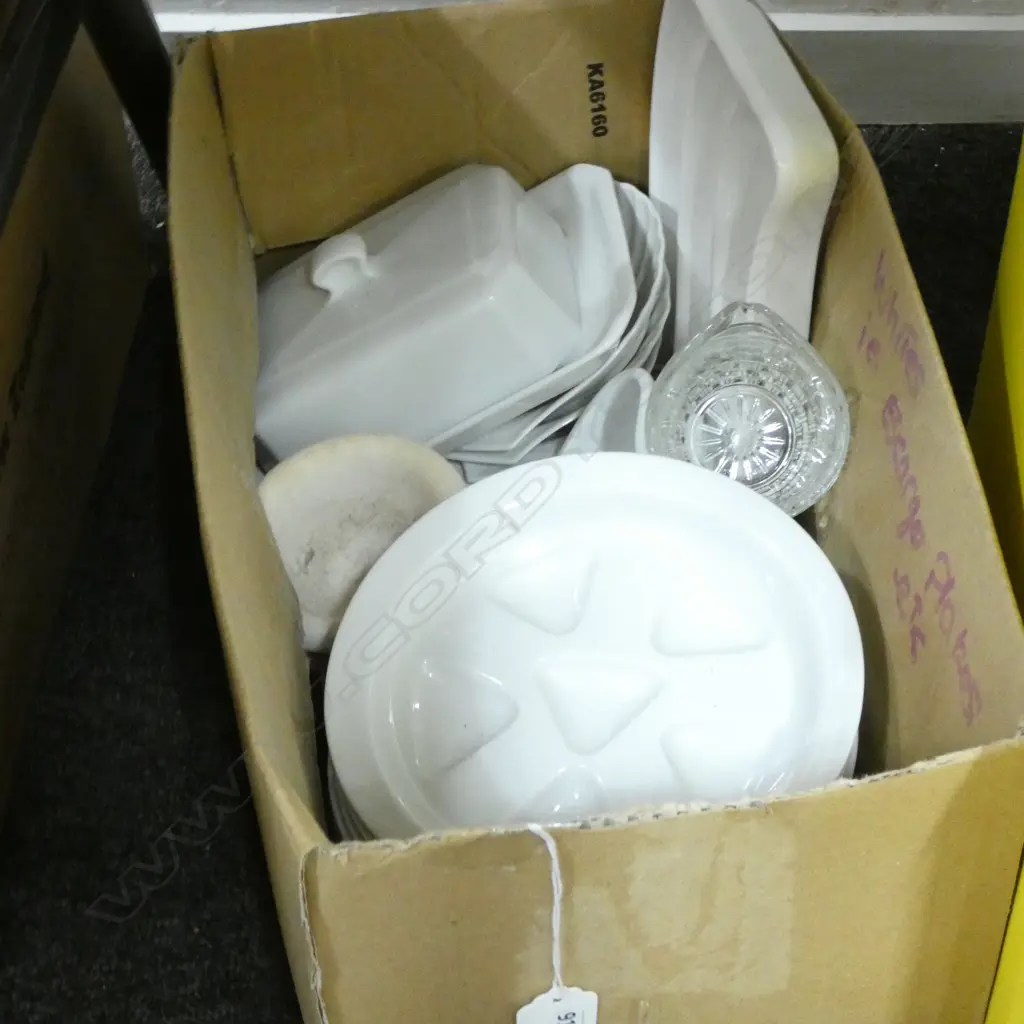 BOX OF ESCARGOT PLATES AND OTHER CHINA Image 1++