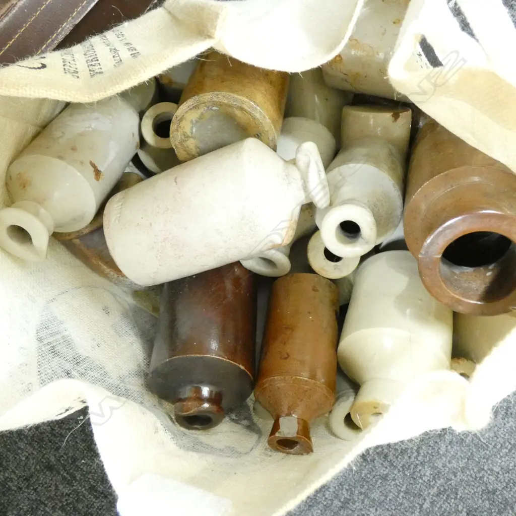 LG BAG OLD GINGER BOTTLE STYLE CROCKS AVG H 145MM - SOME STAMPED / SOME A/F  Image 1++