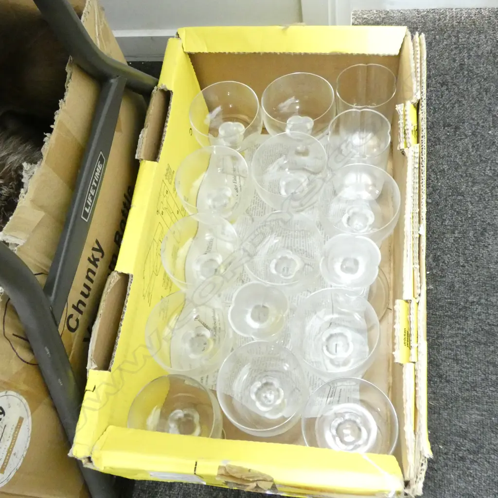 BOX LOT ASST GLASSES INCL CHAMPAGNE Image 1++