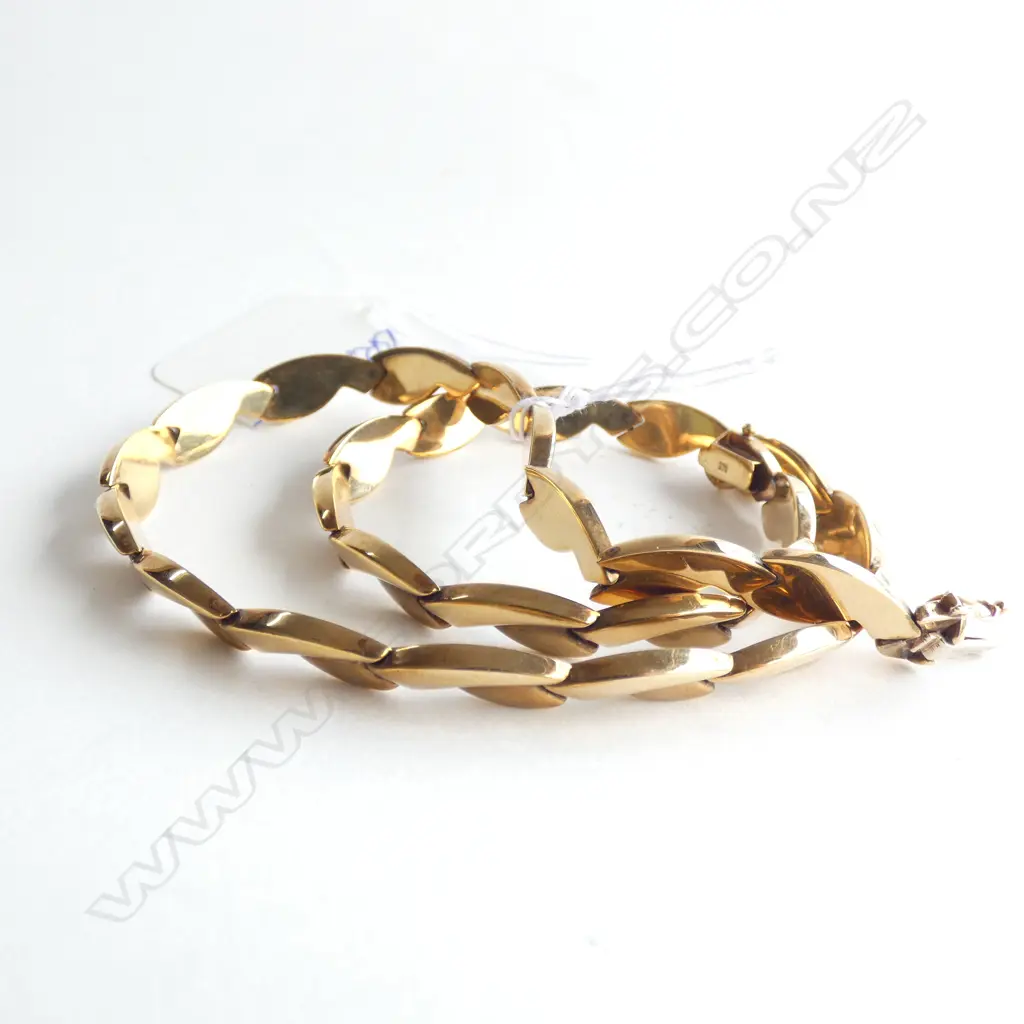 9ct GOLD MODERNIST LINK NECKLACE 17GMS Image 1++