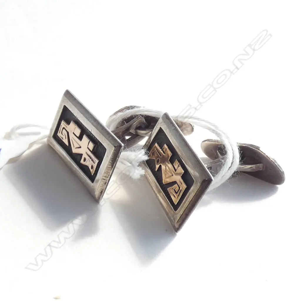 PR 18K GOLD & .925 SILVER CUFFLINKS Image 1++