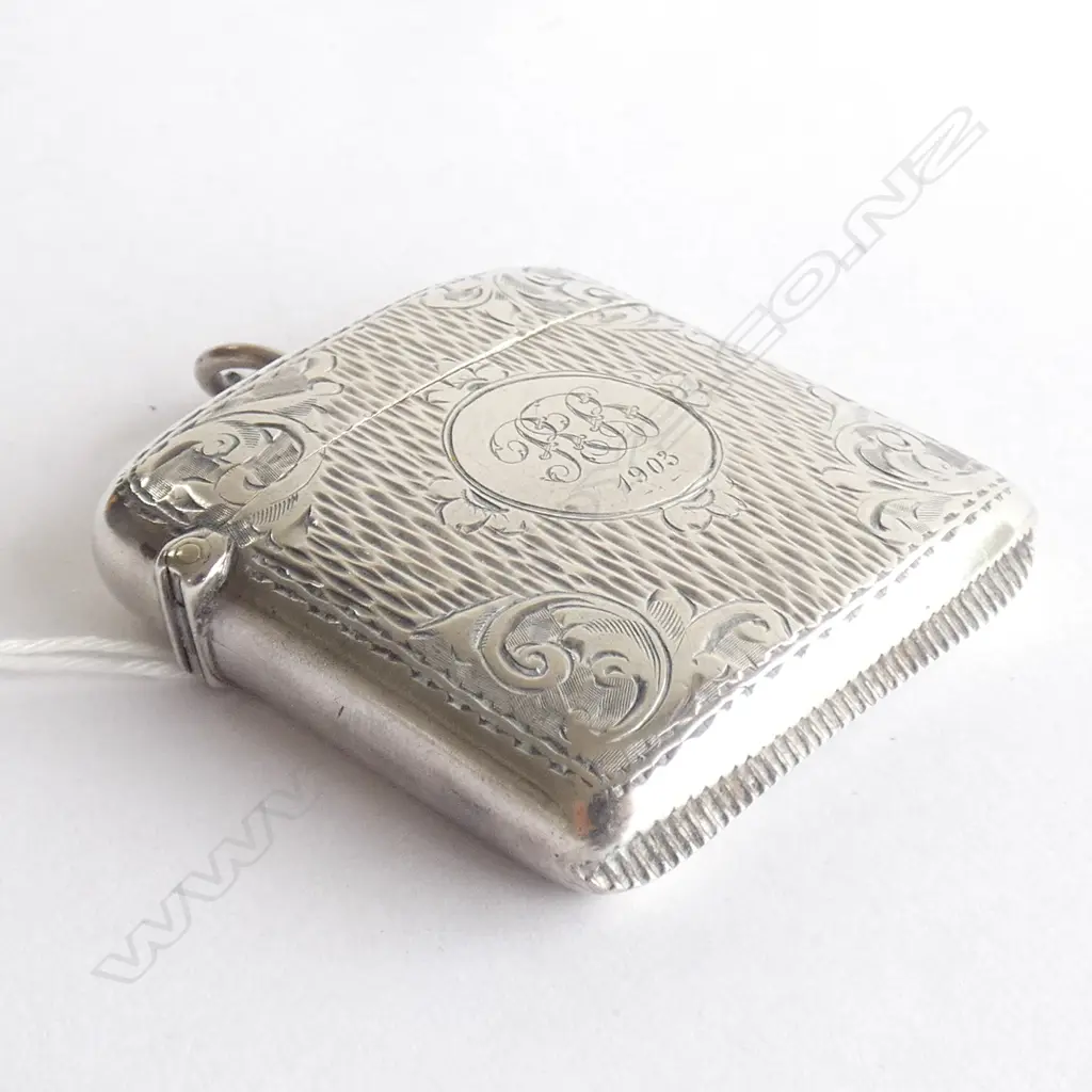 (19513) STG SILVER VESTA - ENGRAVED INITIALS /1903  32GMS Image 1++