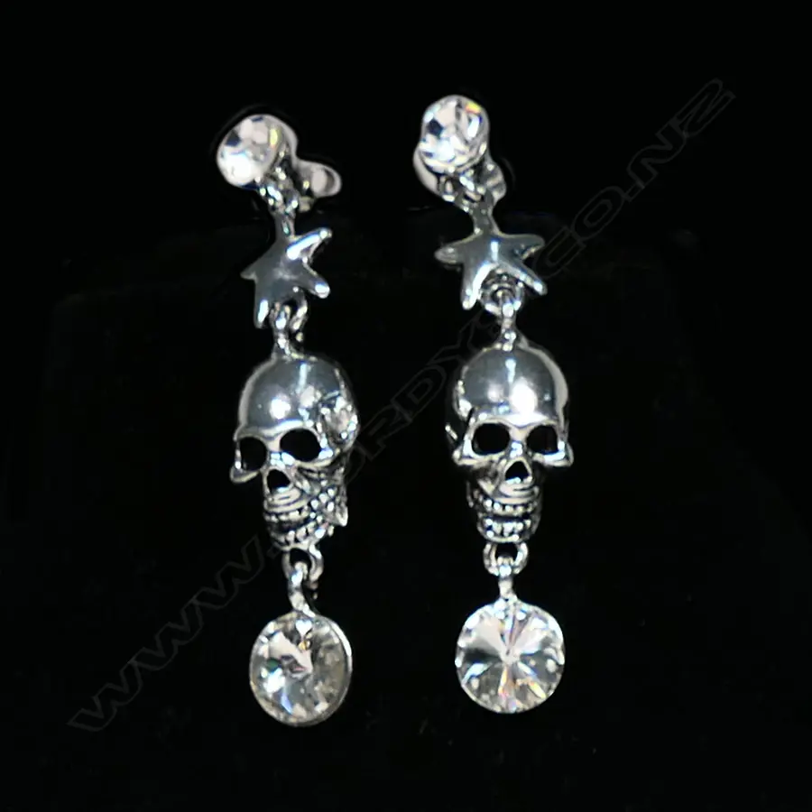 PAIR OF SPOOKY SKULL EARRINGS Image 1++