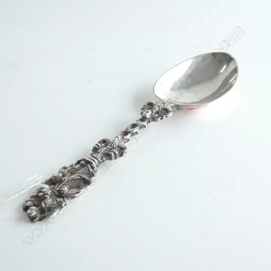 A 19thC Dutch silver birth spoon