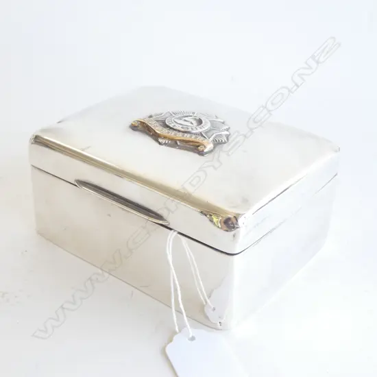 1914 LONDON. SILVER BOX 'BEDFORDSHIRE' REGIMENTAL CREST