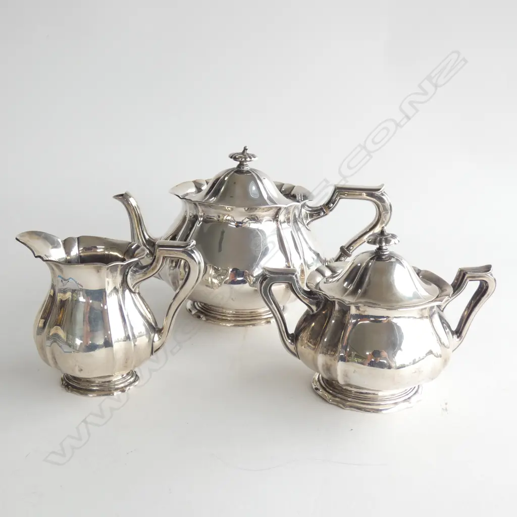 3 PCE JEDELOO 833 SILVER HOLLAND TEA SERVICE 764 GRAMS Image 1++