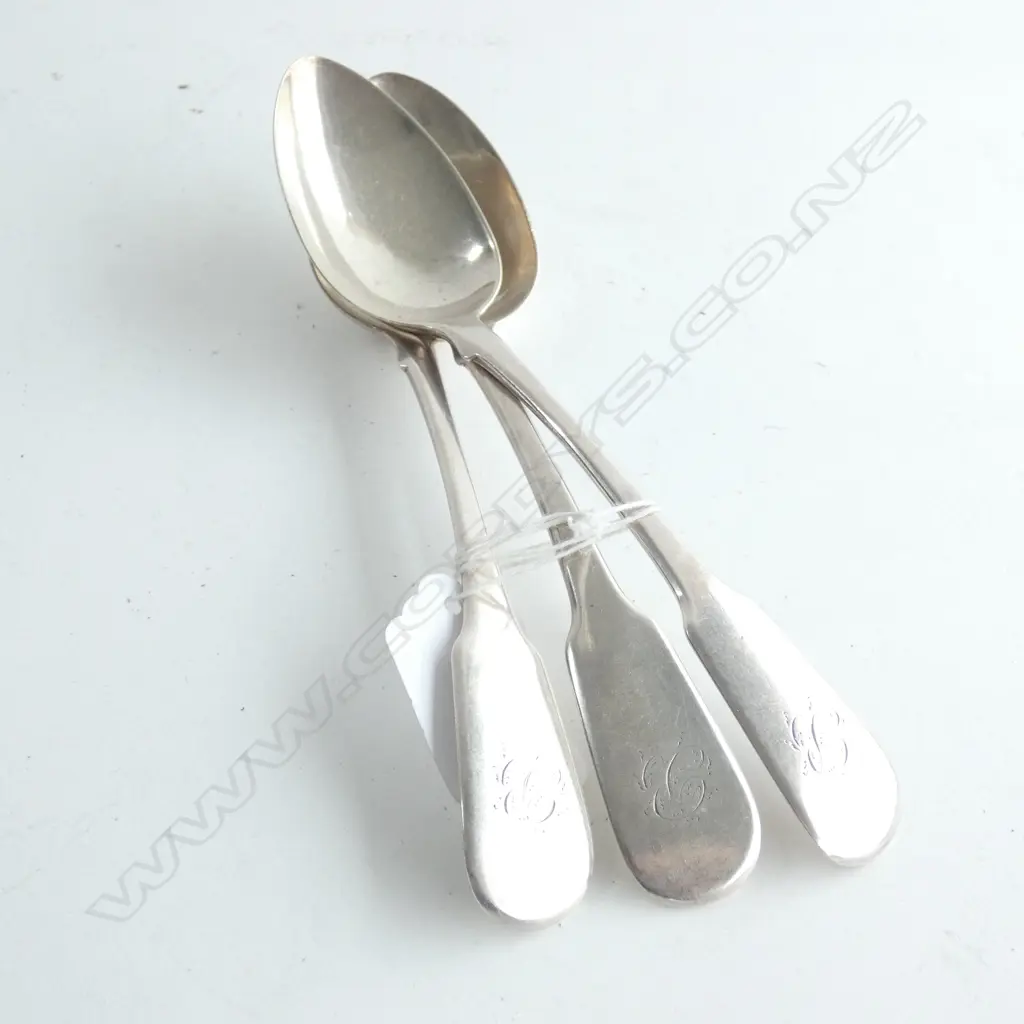 3 SILVER DESSERT SPOONS Image 1++