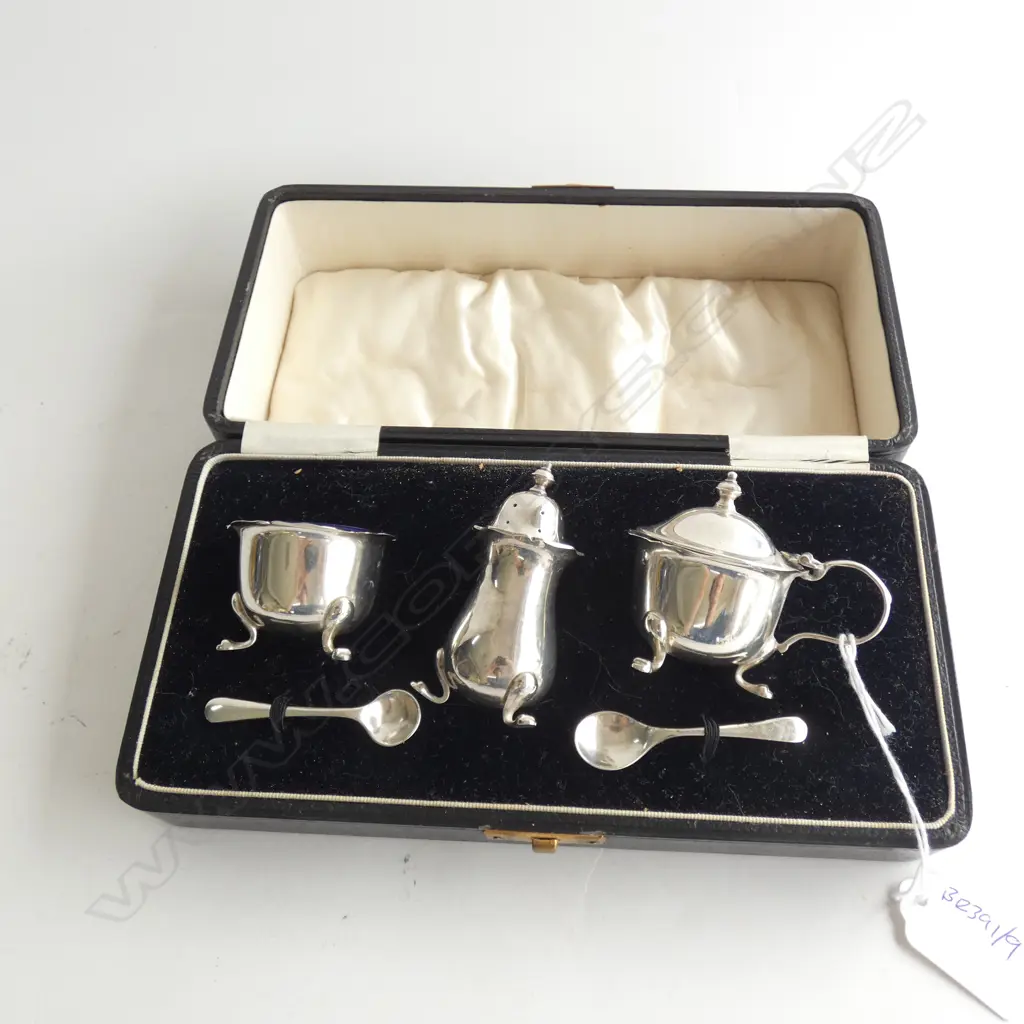 CASED STG SILVER CONDIMENT SET Image 1++