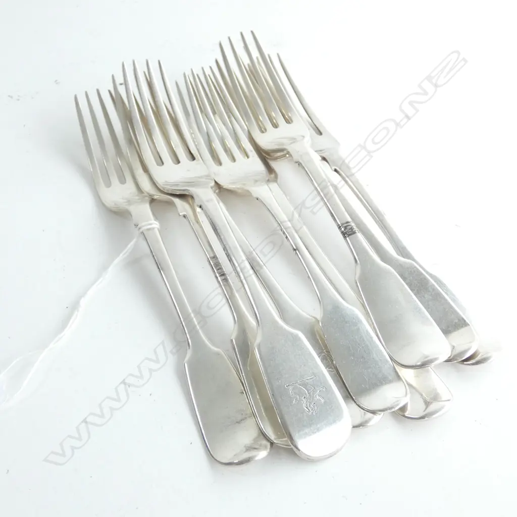 Nine assorted 19th and early 20thC silver dessert forks Image 1++