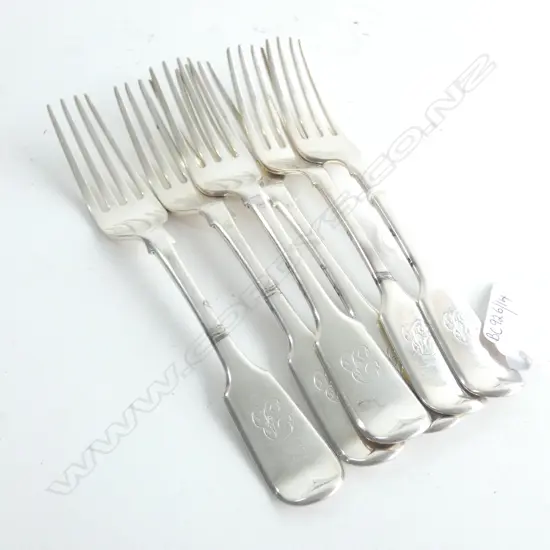 A set of six William IV silver dessert forks