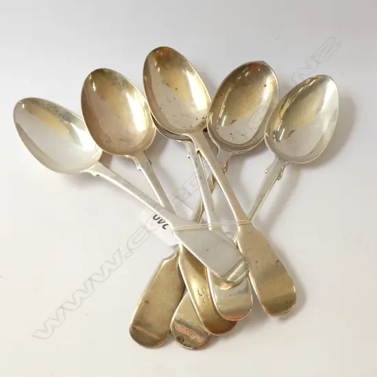 6 FIDDLE DESSERT SPOONS 267GMS all London