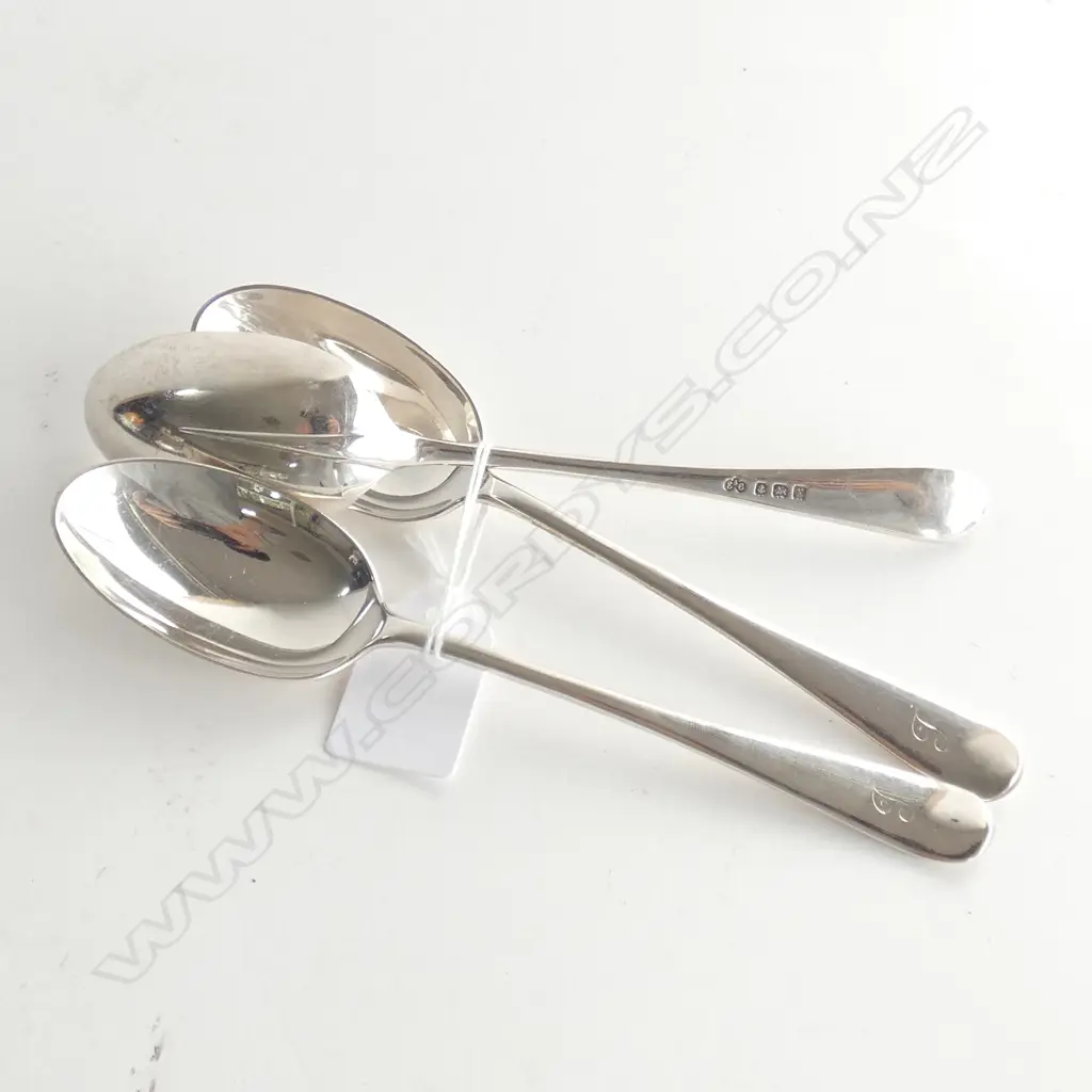 3 SILVER DESERT SPOONS B'HAM 1922 154 GRAMS Image 1++