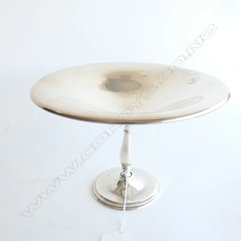 AMERICAN 'INTERNATIONAL STERLING' SILVER BONBON TAZZA, on BALUSTER STEM FOOT, MONOGRAMMED 'S'. 253gm Image 1++