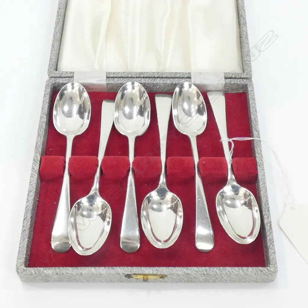 BOXED SET 6 SILVER EGG SPOONS  bY GEO. JACKSON & DAVID FULLERTON LONDON 1903. 154gm Image 1++