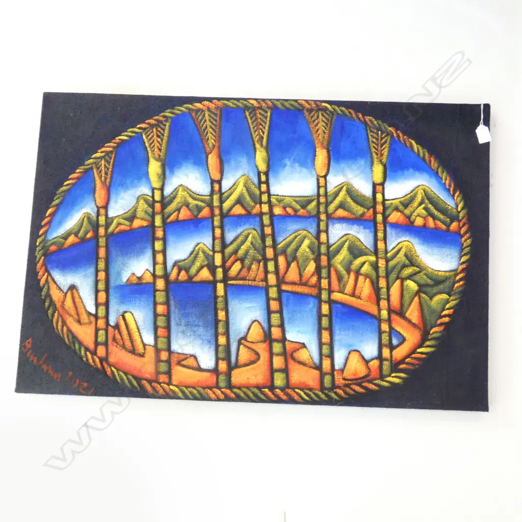 DEAN BUCHANAN 'PAKIRI' OIL ON HESSIAN 610x920mm Image 1++